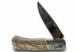 Pocket Knife with Leopard Stone Inlays #370820-2